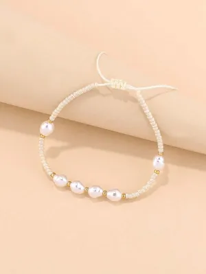 10924 01-b03-02 Una Pieza Pulsera Con Perlas