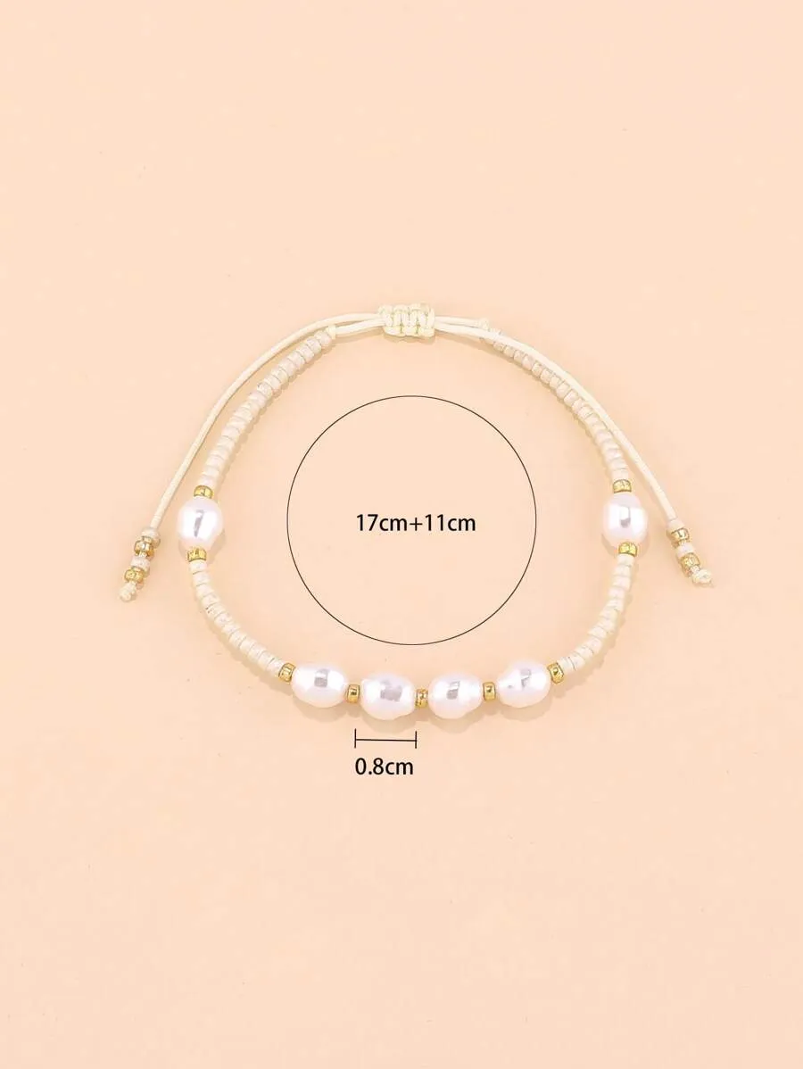 10924 01-b03-02 Una Pieza Pulsera Con Perlas