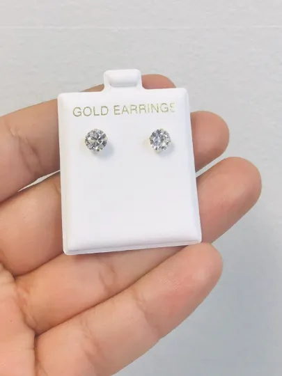 10K Yellow Gold CZ Earrings 1.5 to 7mm Stud Push Back Earrings / Womens Earrings /Aretes para Mujer en Oro Real / Push Back Earrings / Stud Earrings