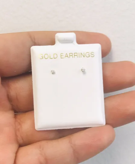 10K Yellow Gold CZ Earrings 1.5 to 7mm Stud Push Back Earrings / Womens Earrings /Aretes para Mujer en Oro Real / Push Back Earrings / Stud Earrings