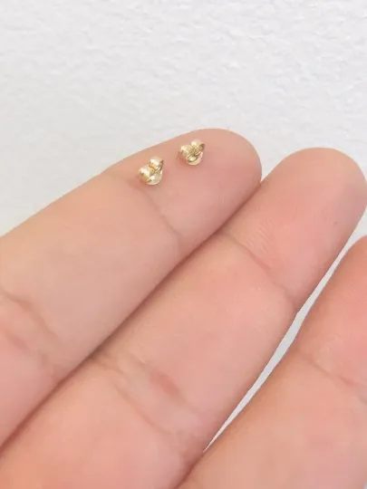 10K Yellow Gold CZ Earrings 1.5 to 7mm Stud Push Back Earrings / Womens Earrings /Aretes para Mujer en Oro Real / Push Back Earrings / Stud Earrings