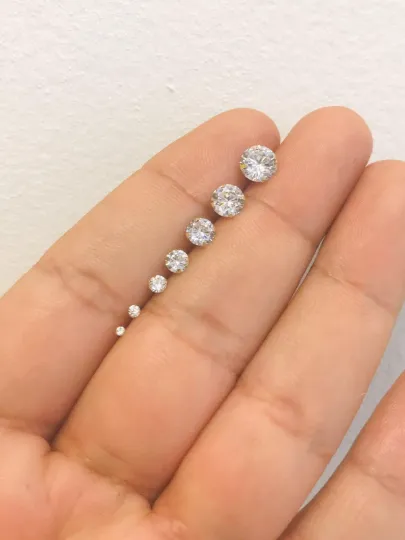 10K Yellow Gold CZ Earrings 1.5 to 7mm Stud Push Back Earrings / Womens Earrings /Aretes para Mujer en Oro Real / Push Back Earrings / Stud Earrings