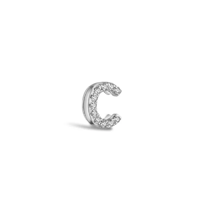 18k Gold Initial Letter "C" Diamond Pandent