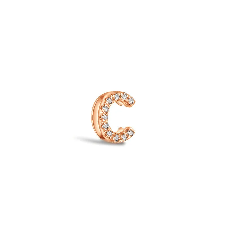 18k Gold Initial Letter "C" Diamond Pandent