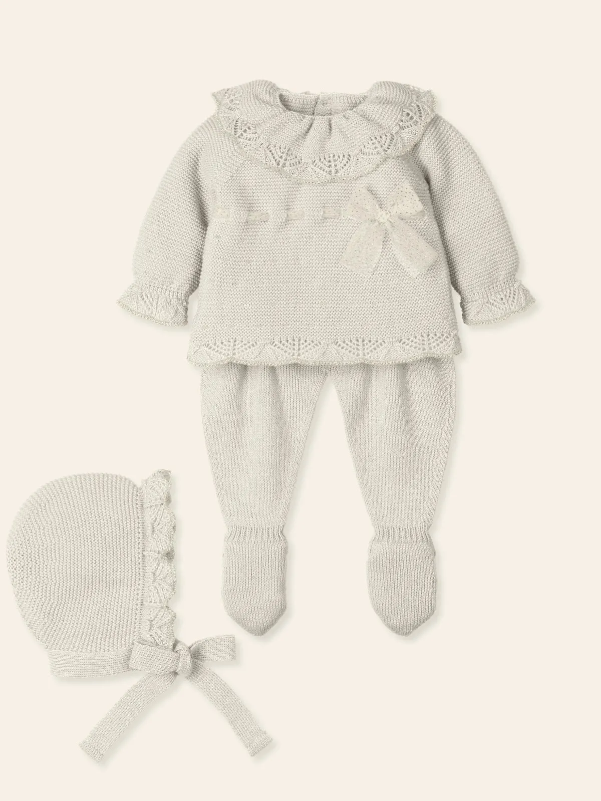 Admirar SET (2 colors AVAILABLE) #9412 -  Four Pieces Knitted Outfit for Newborn