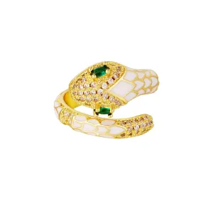 Anel Serpente Branco