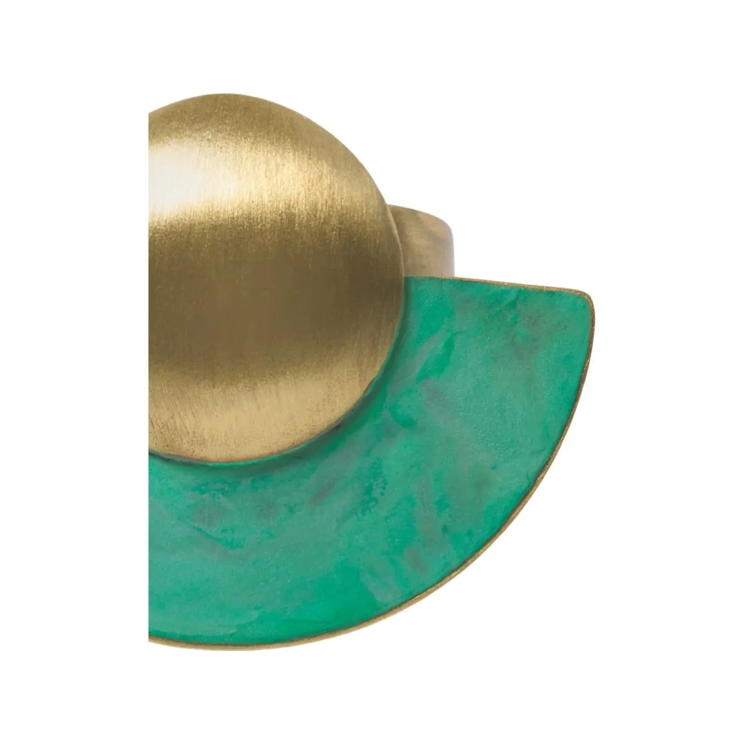 ASAMI GREEN OXIDATED BRASS RING BY KATERINA VASSOU