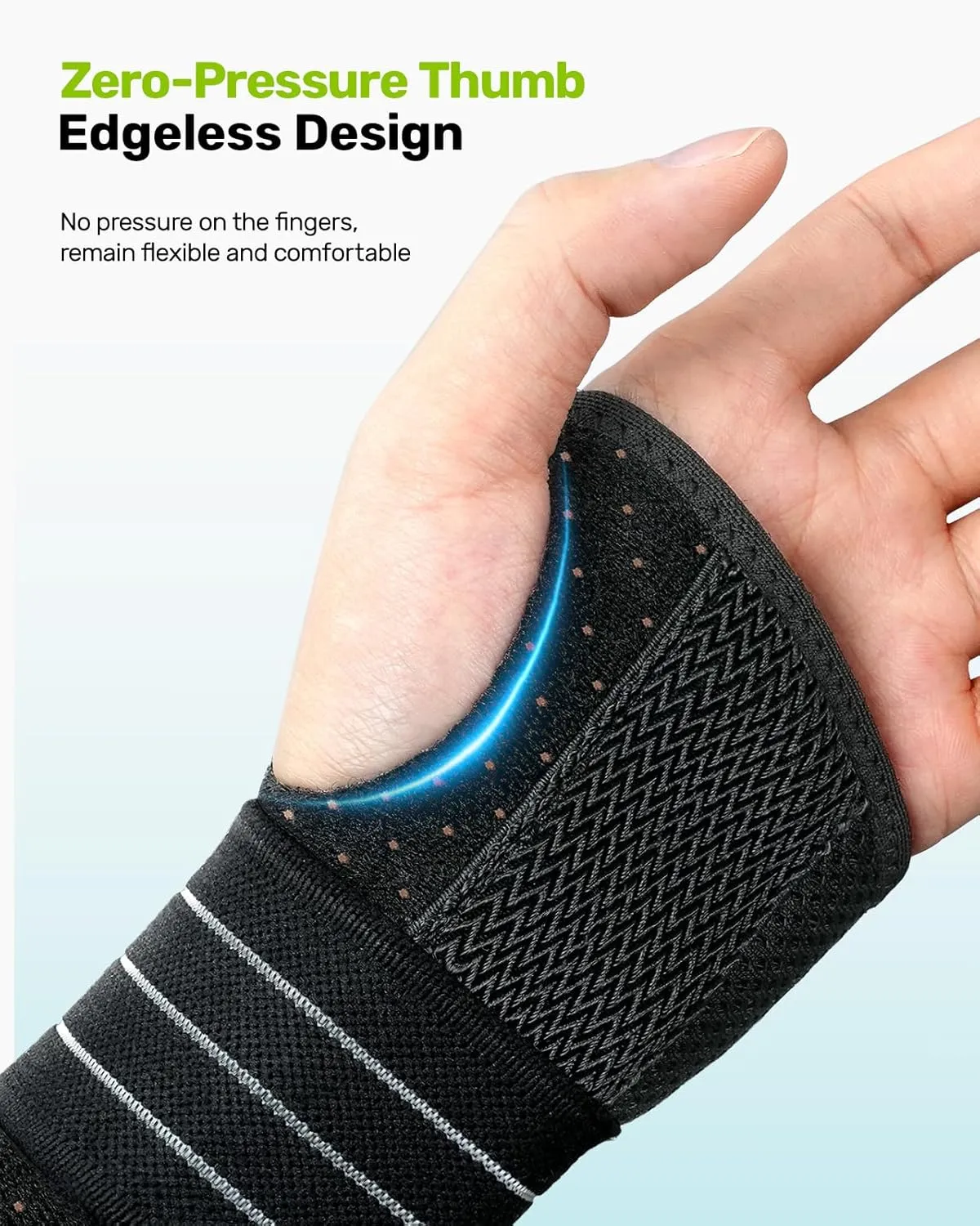 Carpal Tunnel Wrist Brace, Adjustable Night Wrist Support with 3 Metal Splints, Hand Brace for Men Women No Pressure on Thumb, Splint Stabilizer for Work, Gray Right Hand, Size S(5.12-6.69")