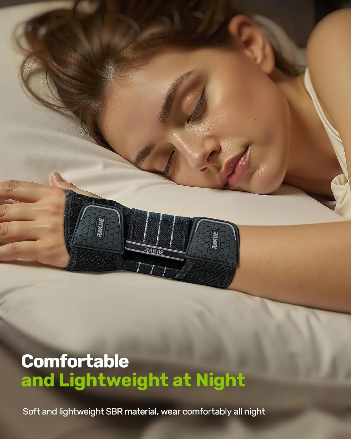 Carpal Tunnel Wrist Brace, Adjustable Night Wrist Support with 3 Metal Splints, Hand Brace for Men Women No Pressure on Thumb, Splint Stabilizer for Work, Gray Right Hand, Size S(5.12-6.69")