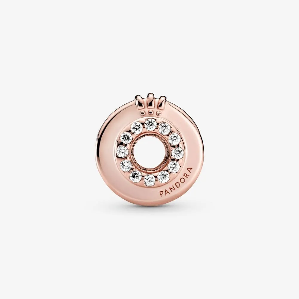 Charm con O coronata e pavé - 789059C01