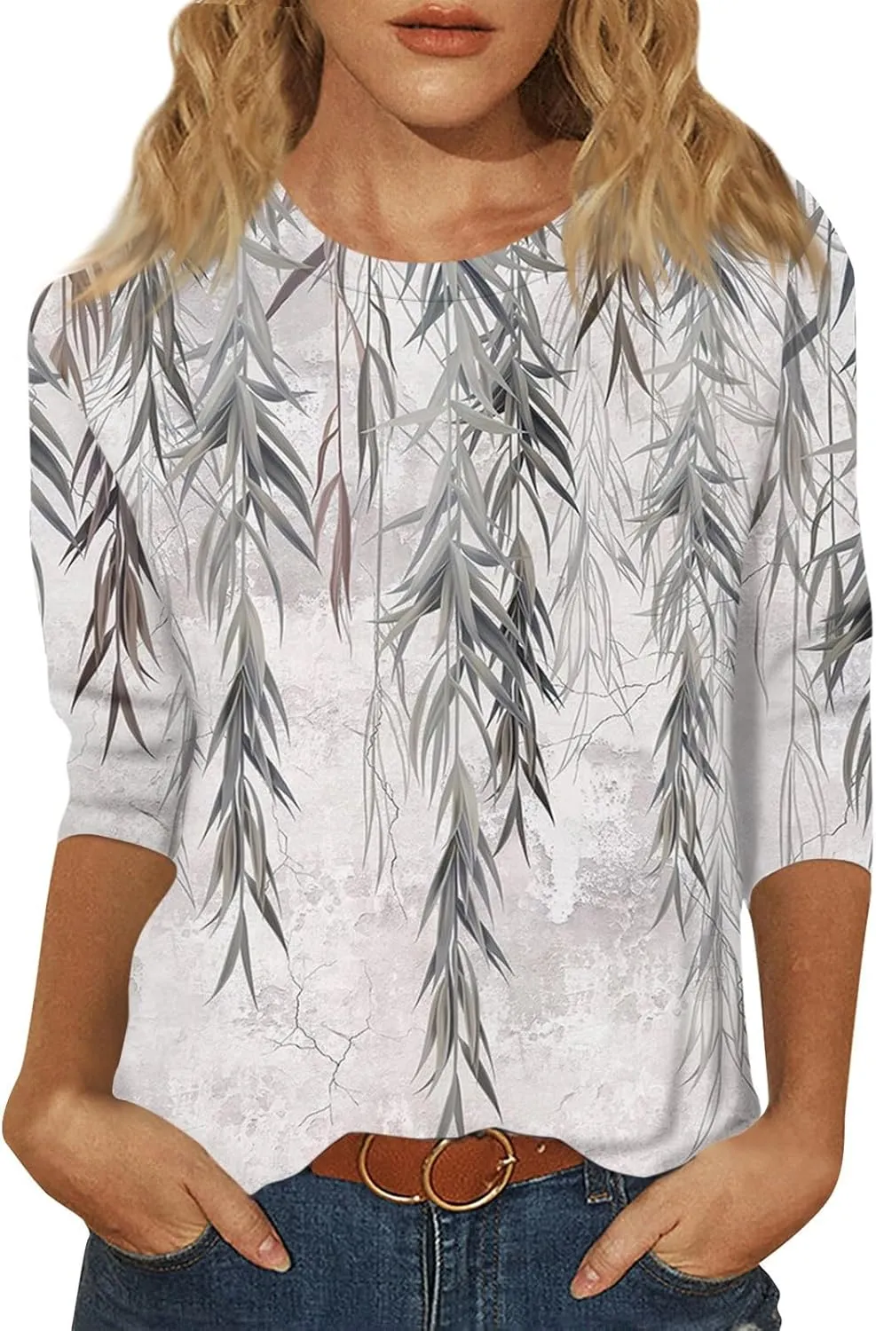 ChicCrate Womens Tops 3/4 Sleeve T-Shirts Crew Neck Loose Casual Tunic Blouses Fashion 2025 Shirts Graphic Tees