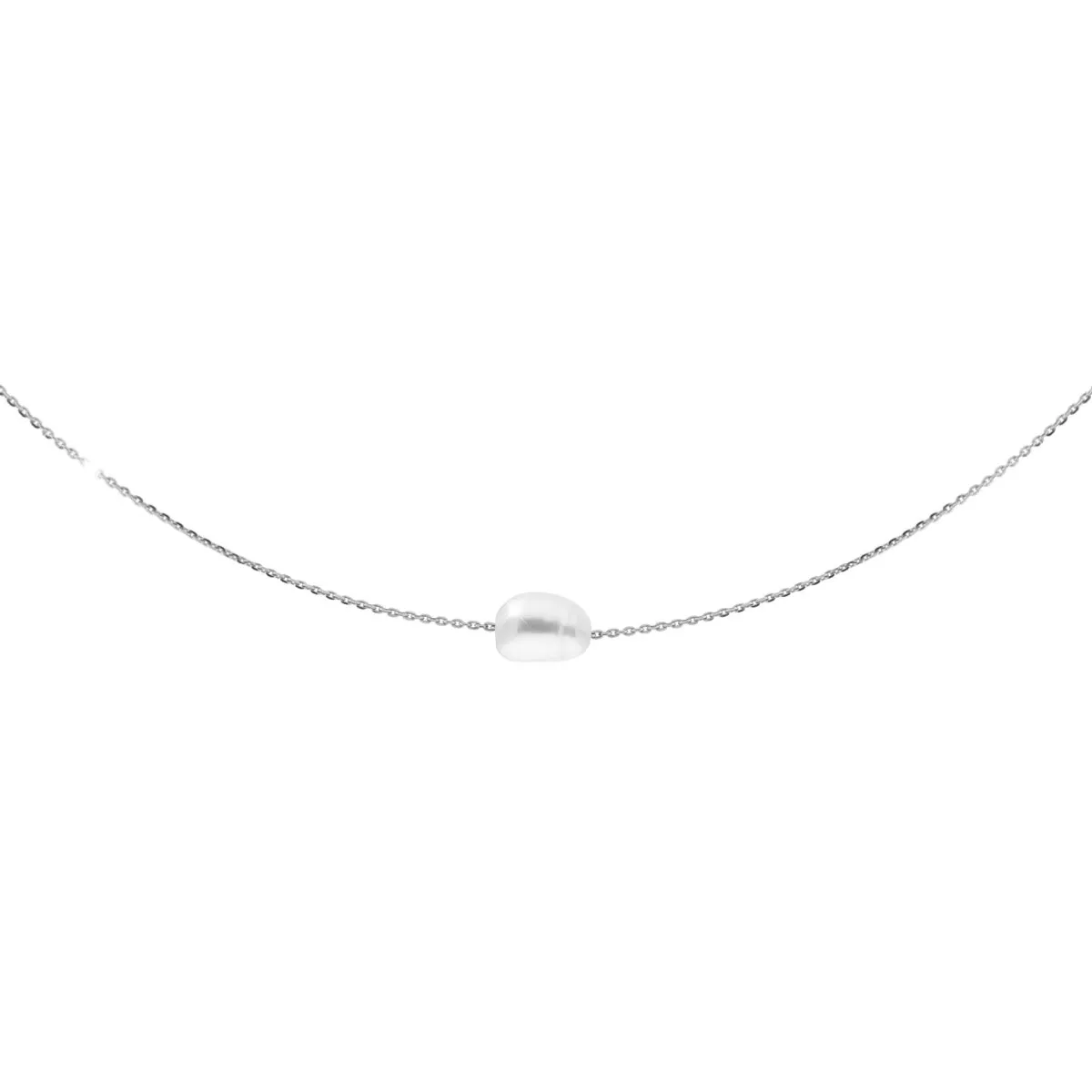 Collana a girocollo Butterfly in argento con perla naturale