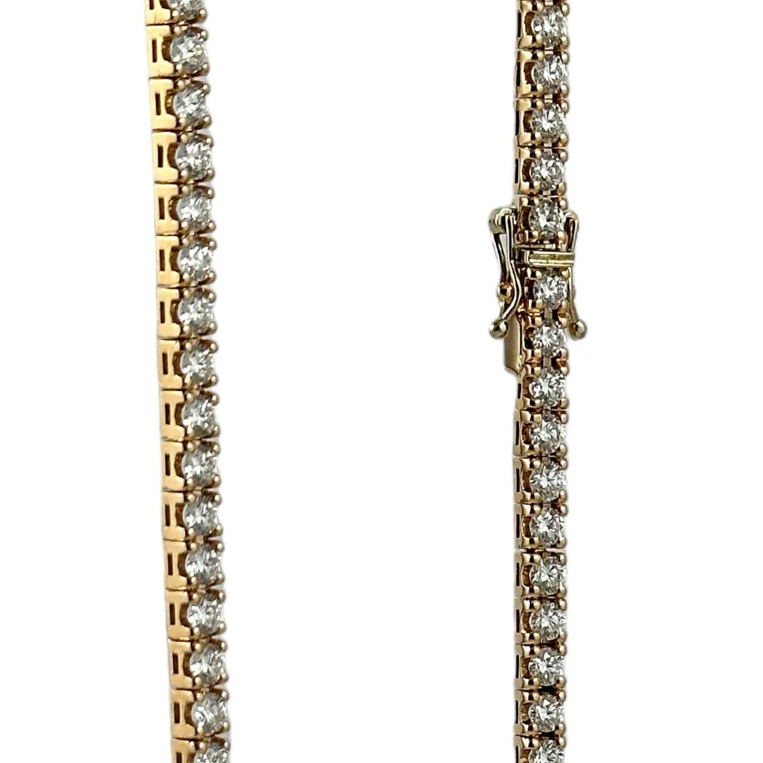 Collana tennis in oro rosa e brillanti