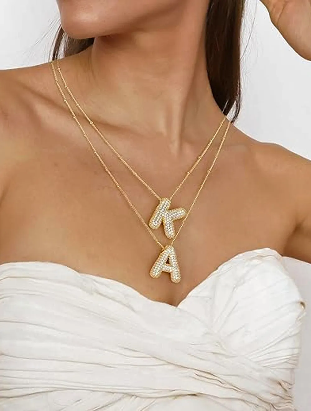 Collar Letras Globo con circonia