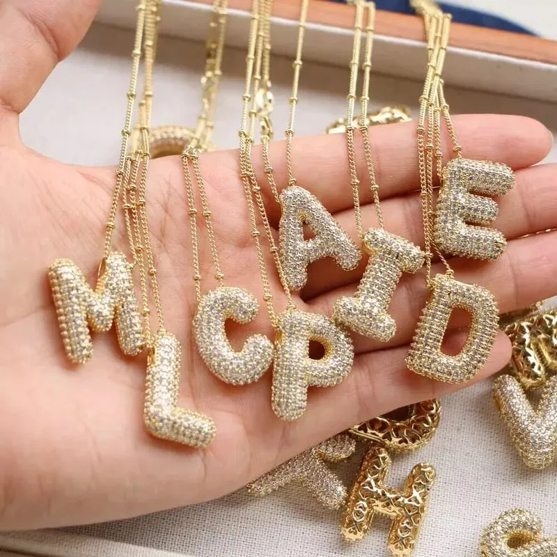 Collar Letras Globo con circonia