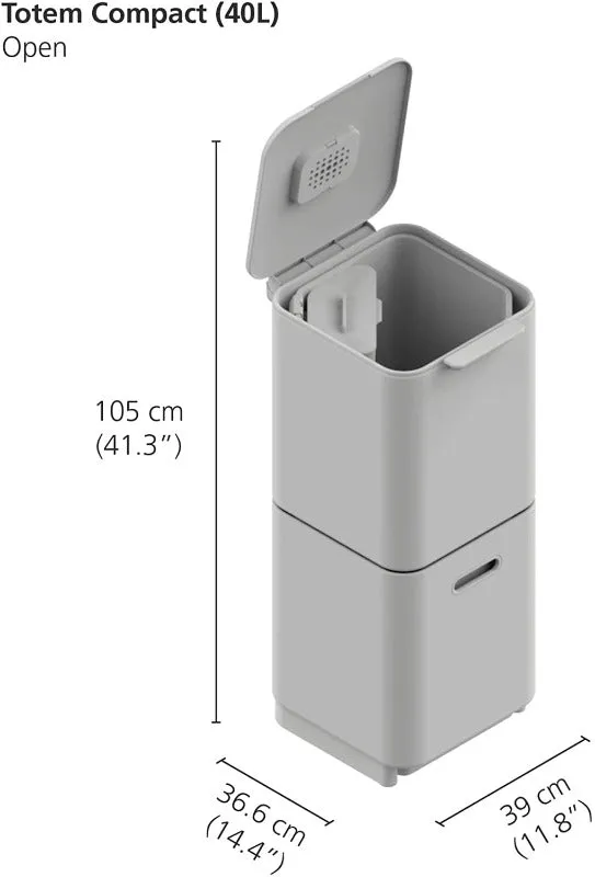 Cubo de basura Totem, 40L compact grafito, de Joseph & Joseph.