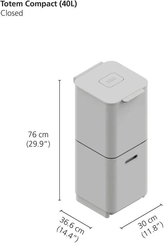 Cubo de basura Totem, 40L compact grafito, de Joseph & Joseph.