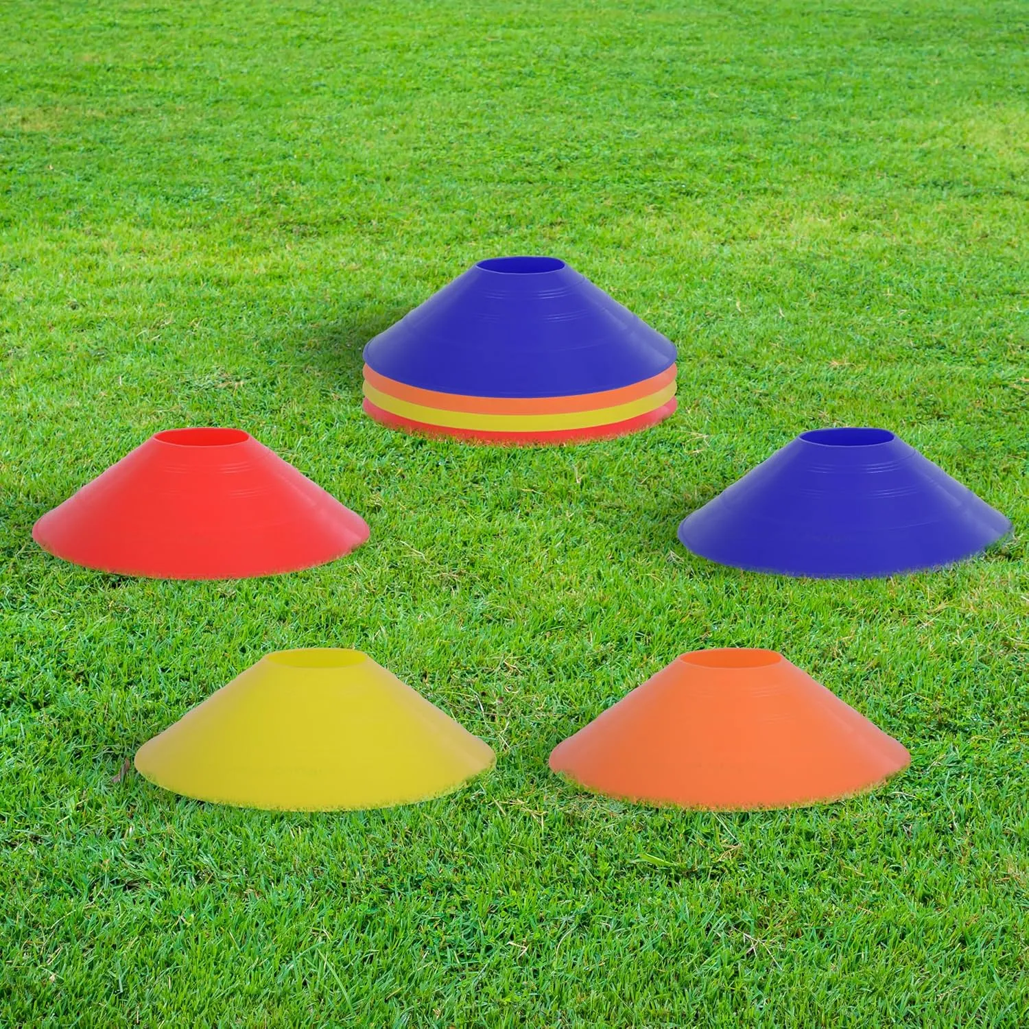 Durable and Flexible Soccer Cones (Set of 50) - Highly Visible Cones for Sports Training - Ideal Soccer Cones for Training