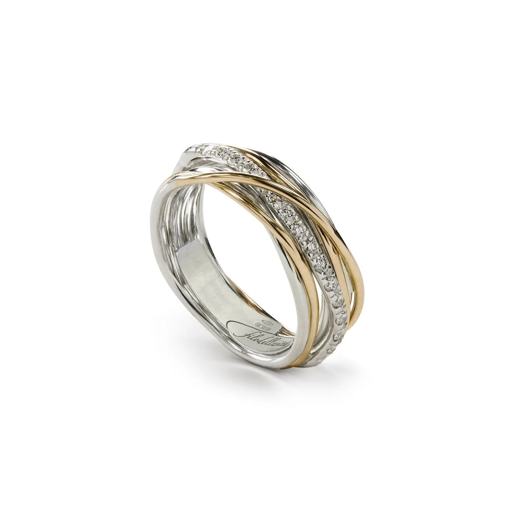 Filodellavita Classic 7 Fili in Oro Rosa / Oro Giallo 9kt Argento 925 e Diamanti Bianchi
