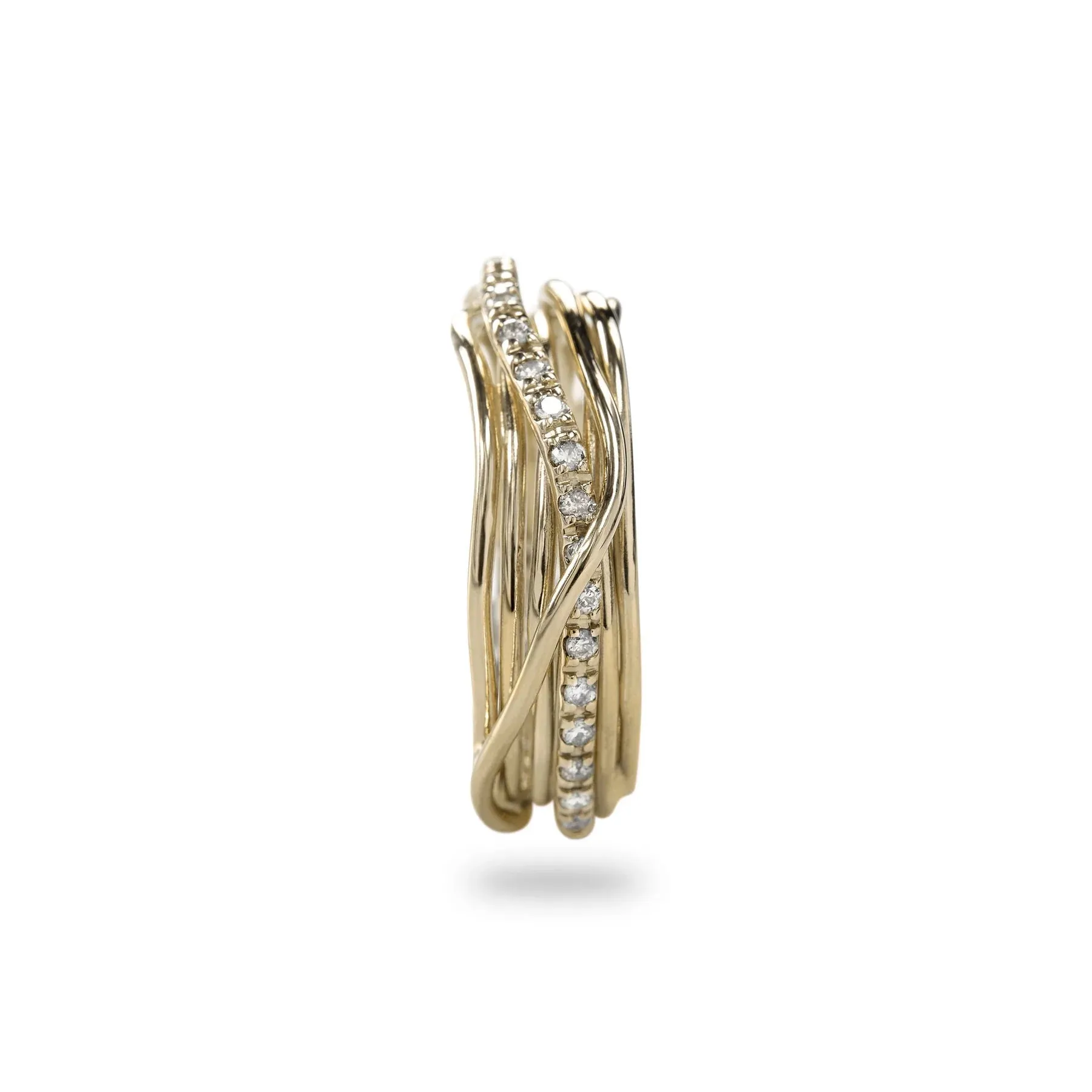 Filodellavita Classic 7 fili in Oro Rosa / Oro Giallo 9KT e Diamanti Bianchi