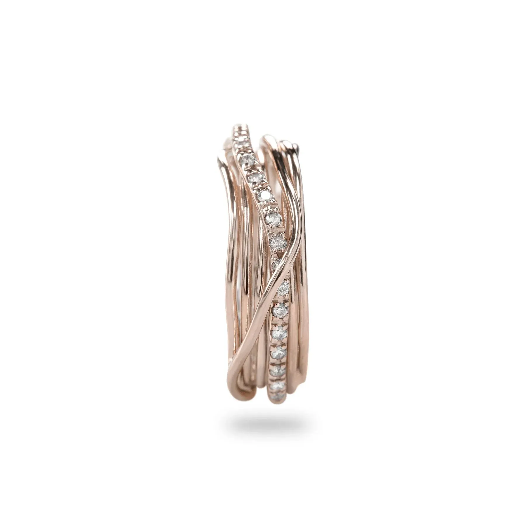 Filodellavita Classic 7 fili in Oro Rosa / Oro Giallo 9KT e Diamanti Bianchi