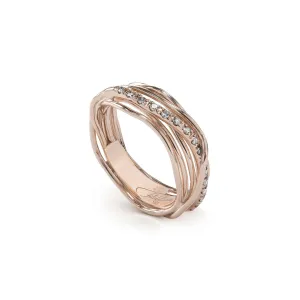 Filodellavita Classic 7 fili in Oro Rosa / Oro Giallo 9KT e Diamanti Bianchi