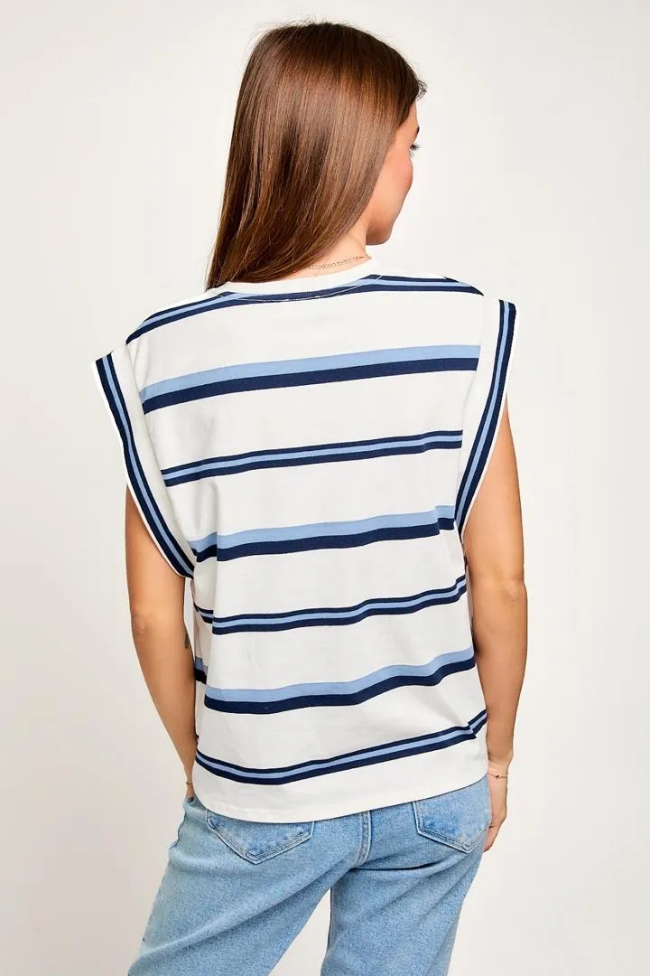 Franela Muscle Stripes Azul