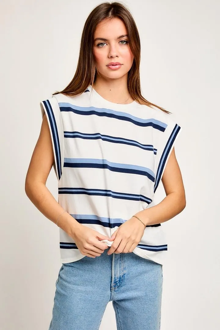 Franela Muscle Stripes Azul