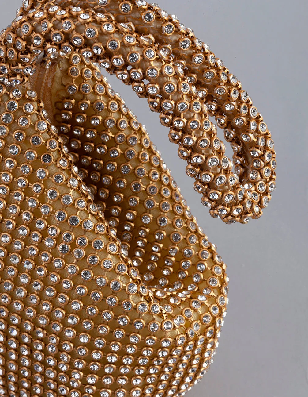 Gold Diamante Triangular Purse