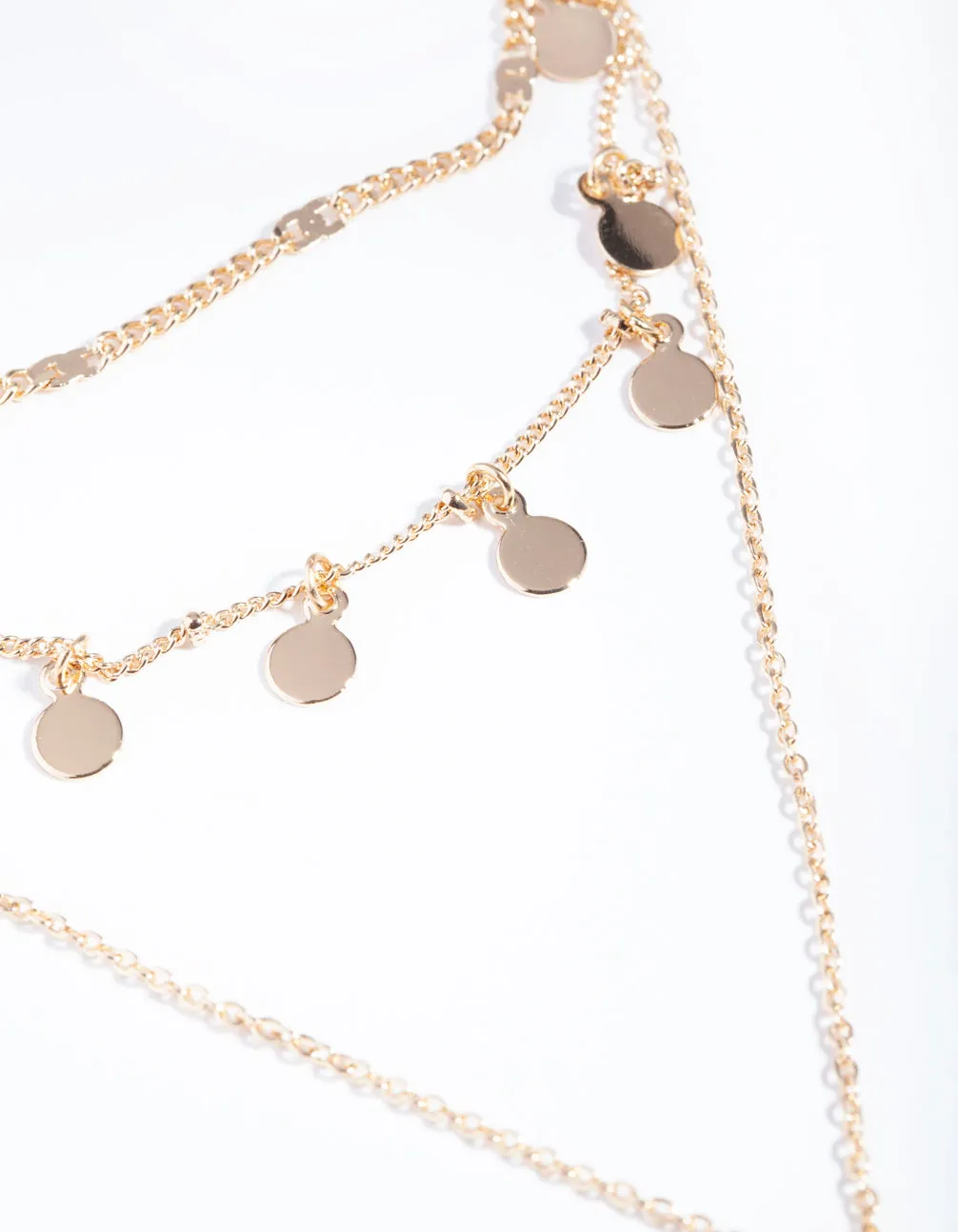 Gold Layered Rainbow Diamante Peace Necklace