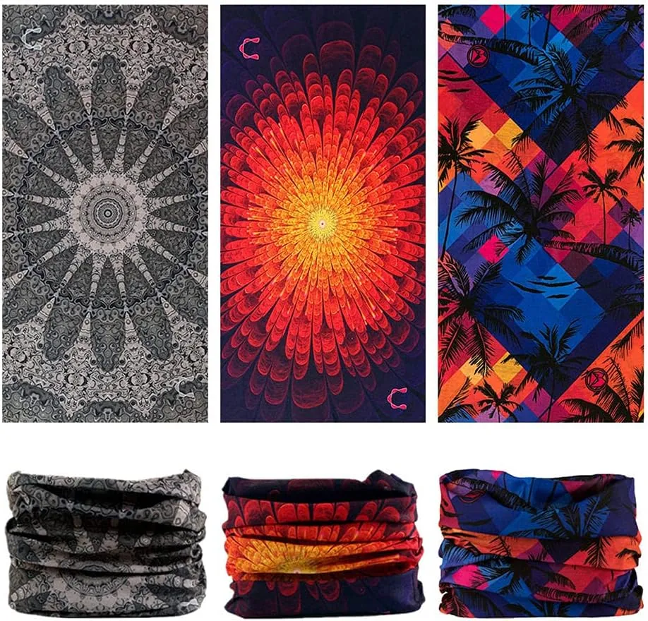 Headband Neck Gaiter Head Wrap Headwear Face Mask Magic Scarf Bandana for Men and Women