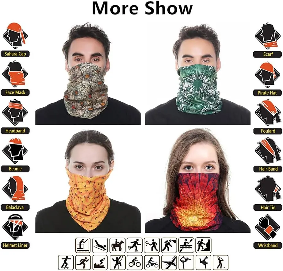 Headband Neck Gaiter Head Wrap Headwear Face Mask Magic Scarf Bandana for Men and Women