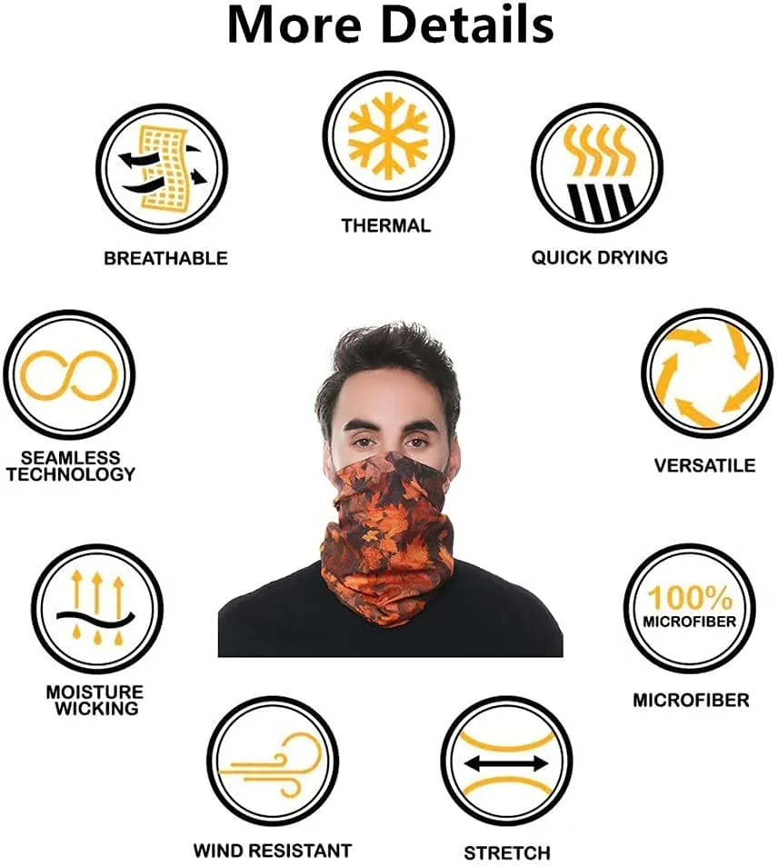 Headband Neck Gaiter Head Wrap Headwear Face Mask Magic Scarf Bandana for Men and Women