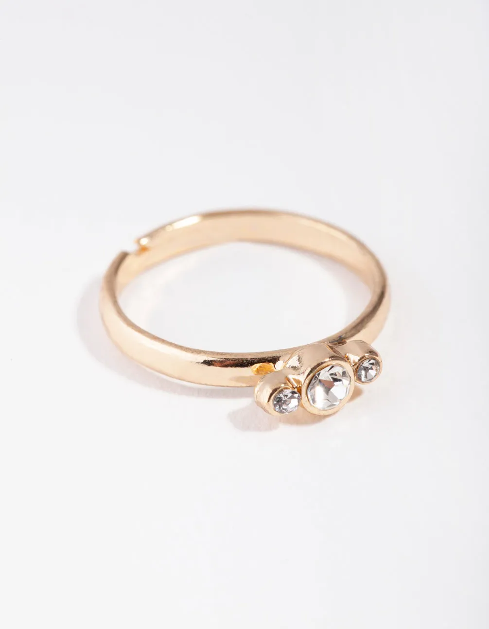 Kids Silver Simple Circle Diamante Ring
