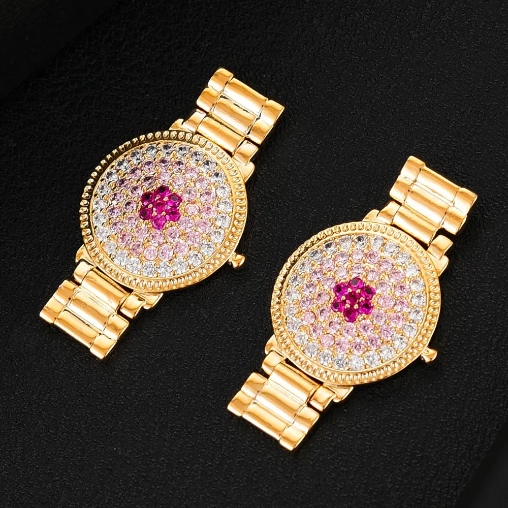 Luxury Square Cubic Zircon Crystal CZ Watch shape Earrings for Women