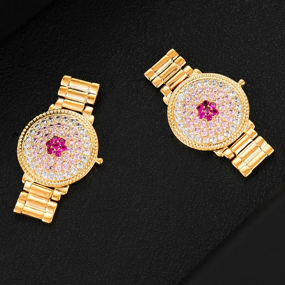 Luxury Square Cubic Zircon Crystal CZ Watch shape Earrings for Women