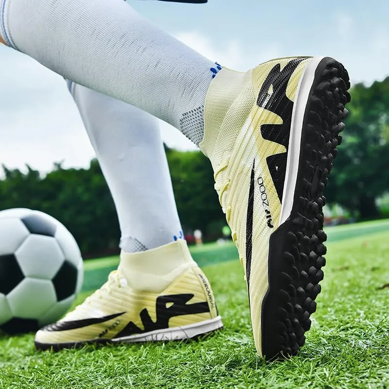 Men's Womens Soccer Shoes Football Cleats High-Tops Lace-Up Non-Slip Spikes Outdoor AG/FG Baseball Lacrosse Rugby Combat Boots