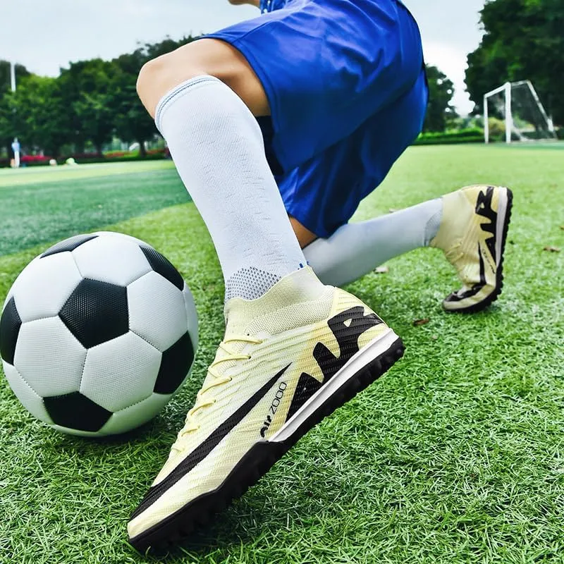 Men's Womens Soccer Shoes Football Cleats High-Tops Lace-Up Non-Slip Spikes Outdoor AG/FG Baseball Lacrosse Rugby Combat Boots