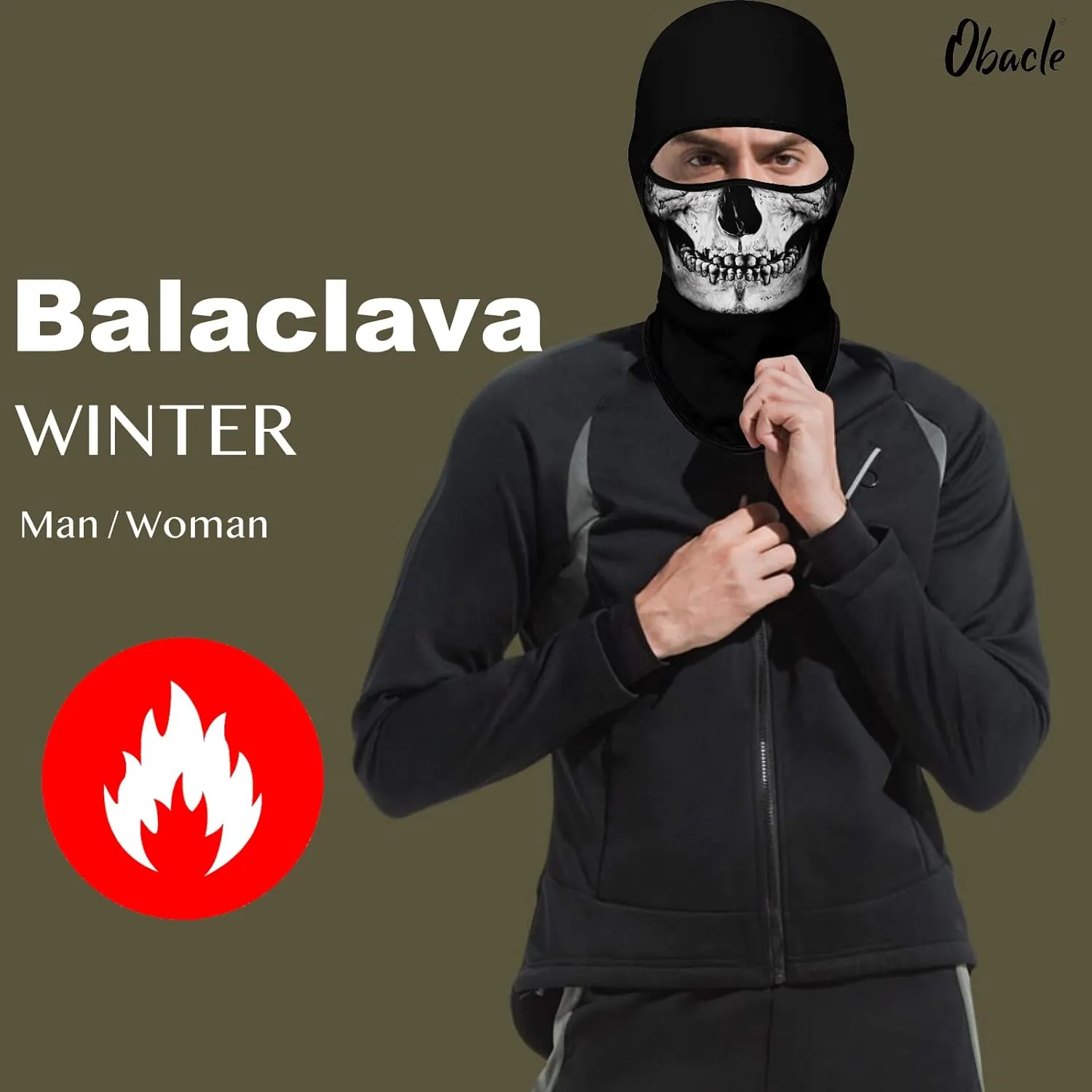 Obacle Balaclava Face Mask Men Women for Winter Cold Weather Ski Cycling Hunting