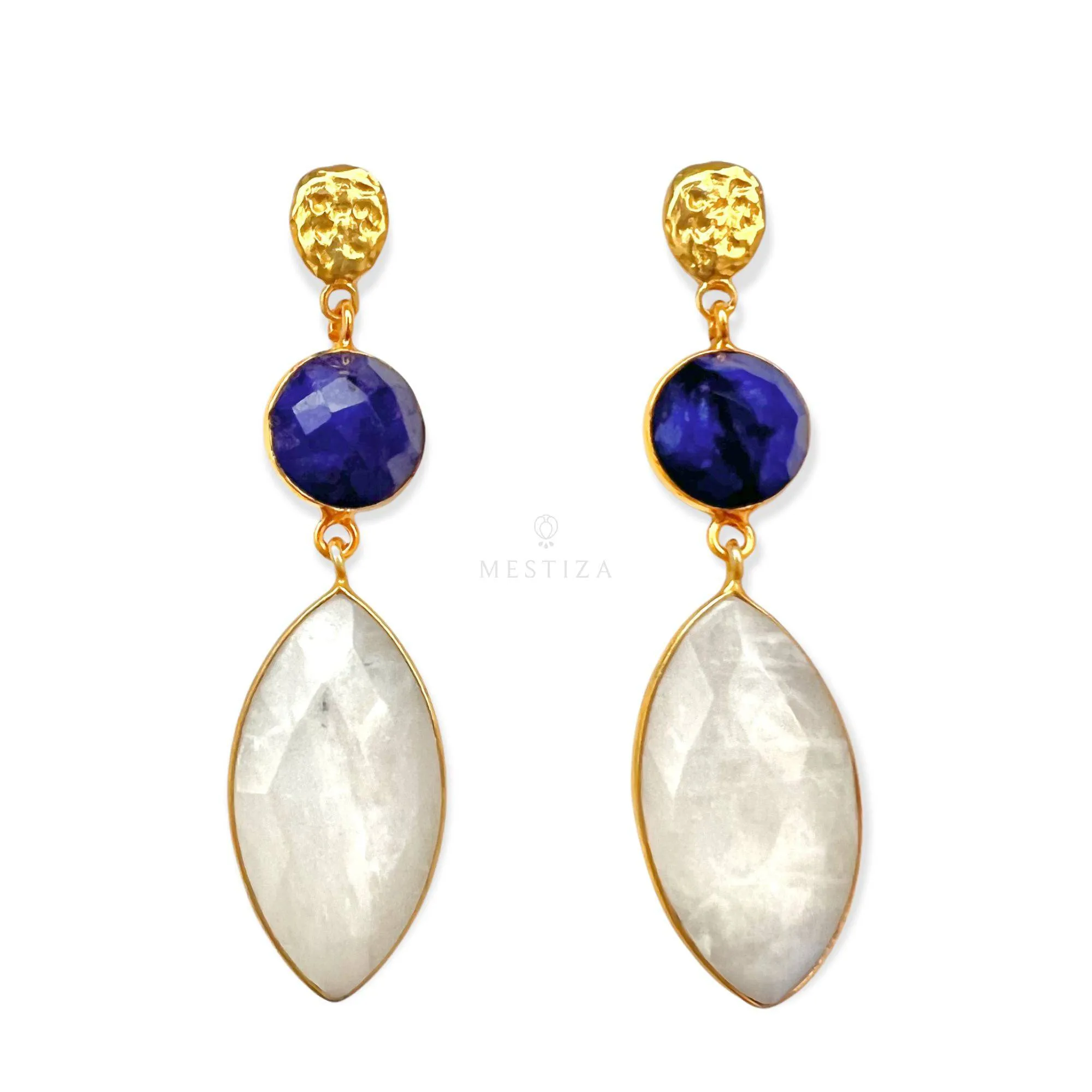 Pendientes con piedras Jaén Azul y Blanco