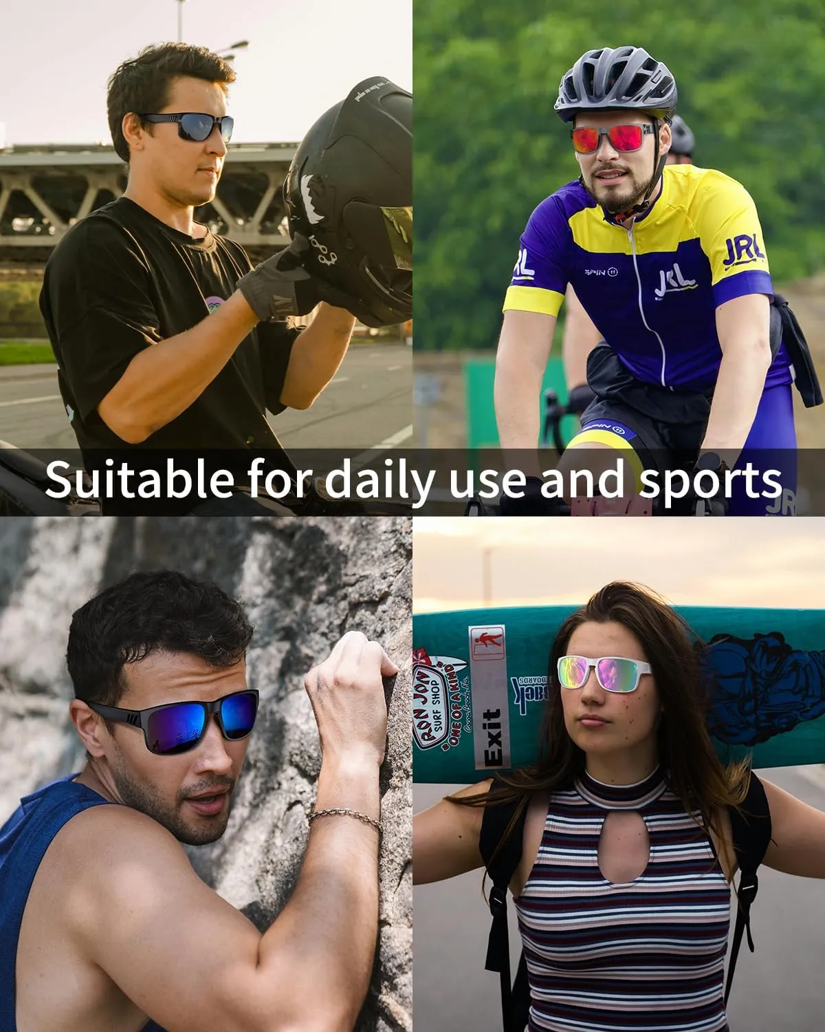 Polarized Sunglasses for Women Men Sports Sunglasses Driving Cycling Running Fishing Hiking Golf UV400 TR90