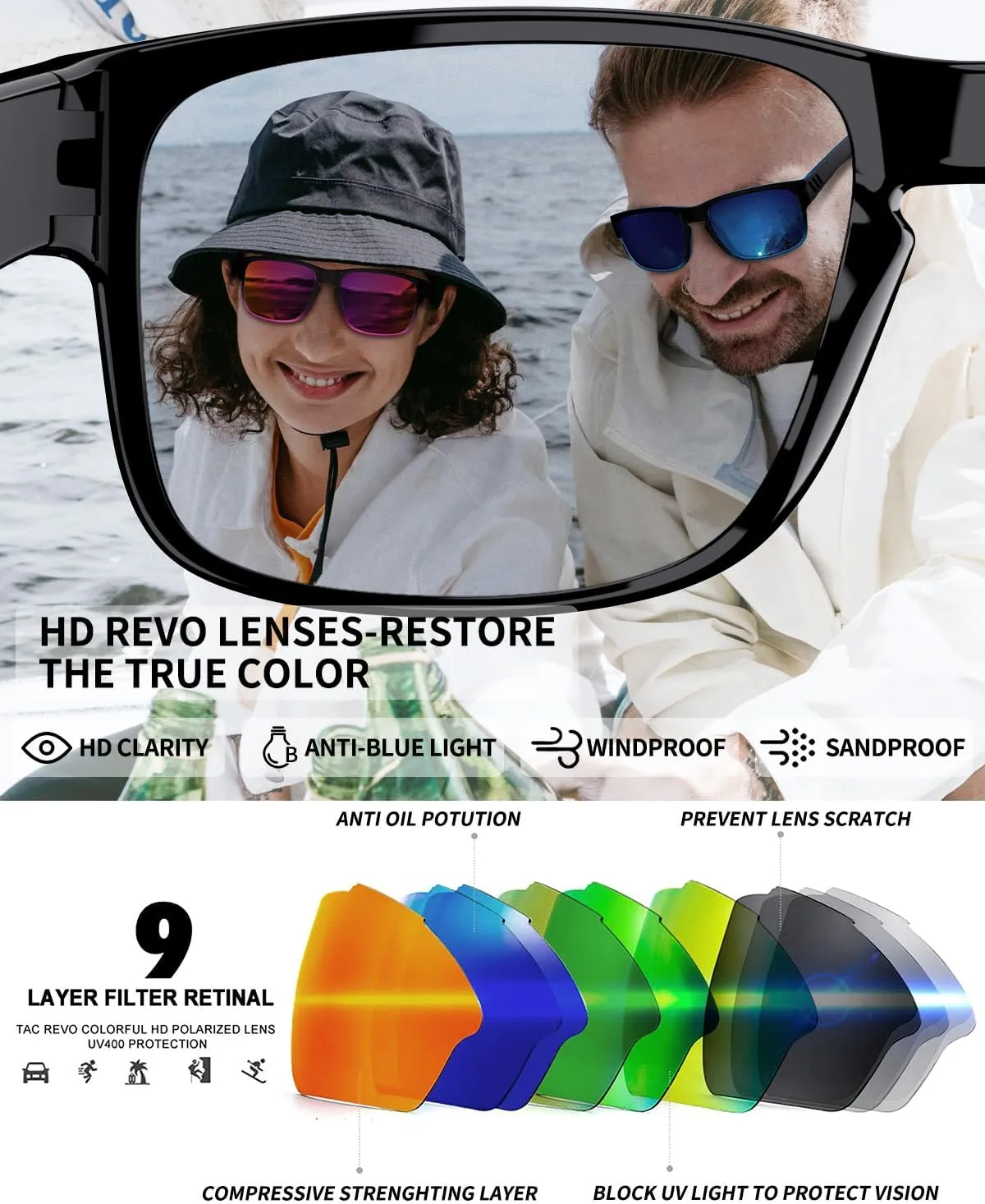 Polarized Sunglasses for Women Men Sports Sunglasses Driving Cycling Running Fishing Hiking Golf UV400 TR90