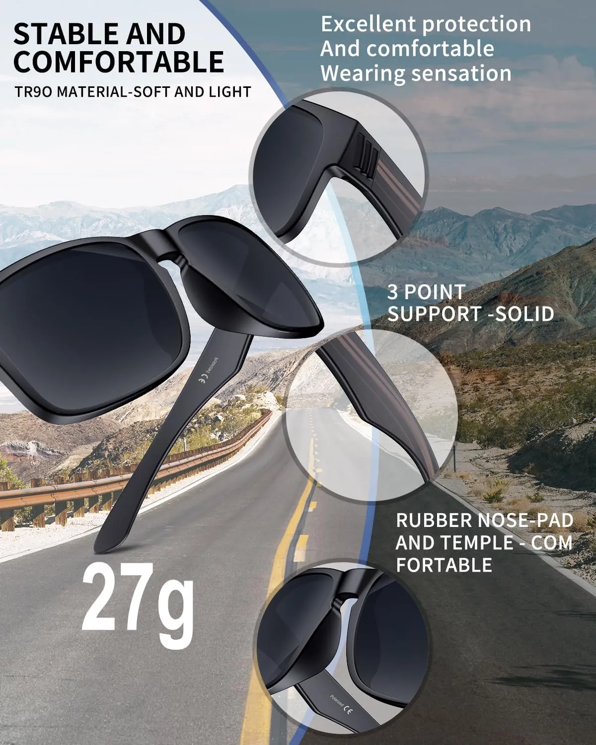 Polarized Sunglasses for Women Men Sports Sunglasses Driving Cycling Running Fishing Hiking Golf UV400 TR90