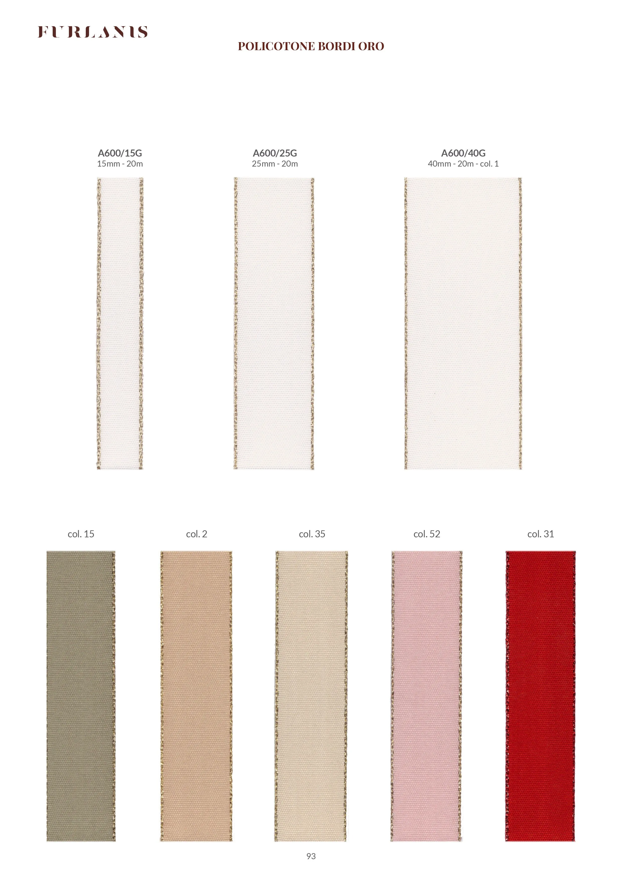 Policotone Bordi Oro 25 MM Beige