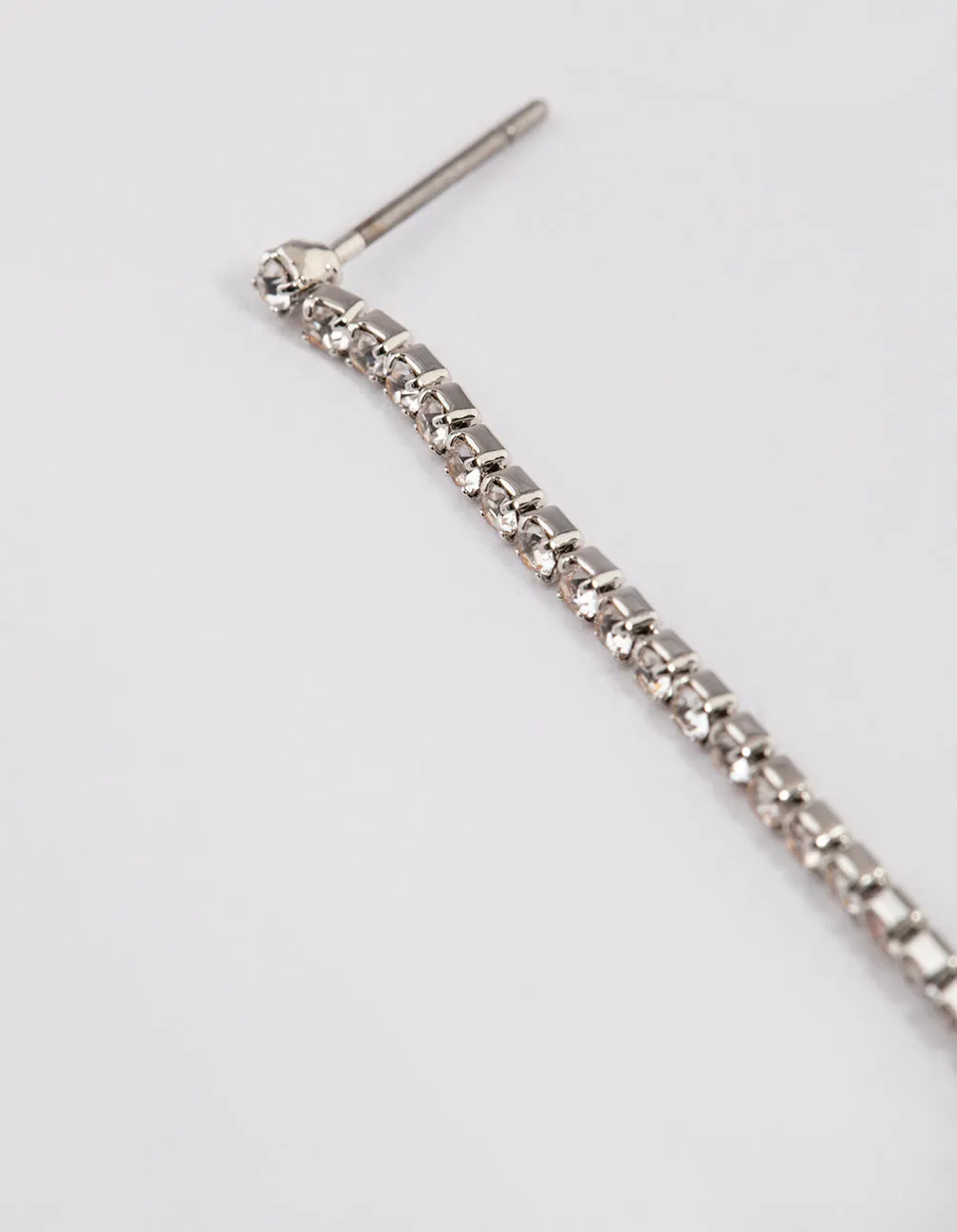Rhodium Cupchain Large Pearl Drop Earrings