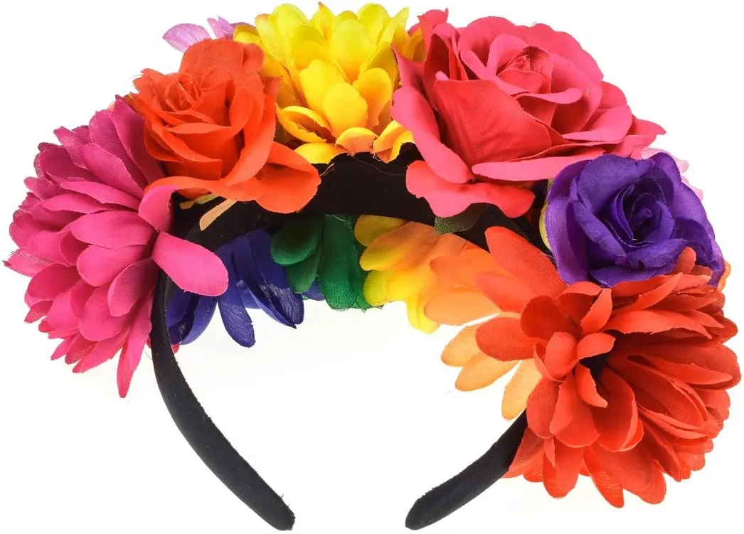 Rose Flower Crown Headband HalloweenCinco De Mayo Party Costume Headpiece NC26