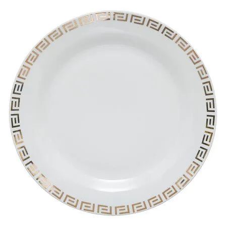 Servizio di piatti 18pz bianco Vers con dettagli oro | Rohome