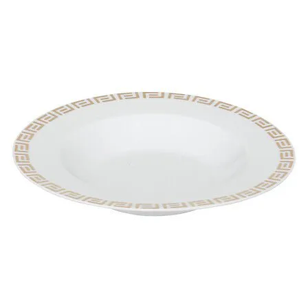 Servizio di piatti 18pz bianco Vers con dettagli oro | Rohome
