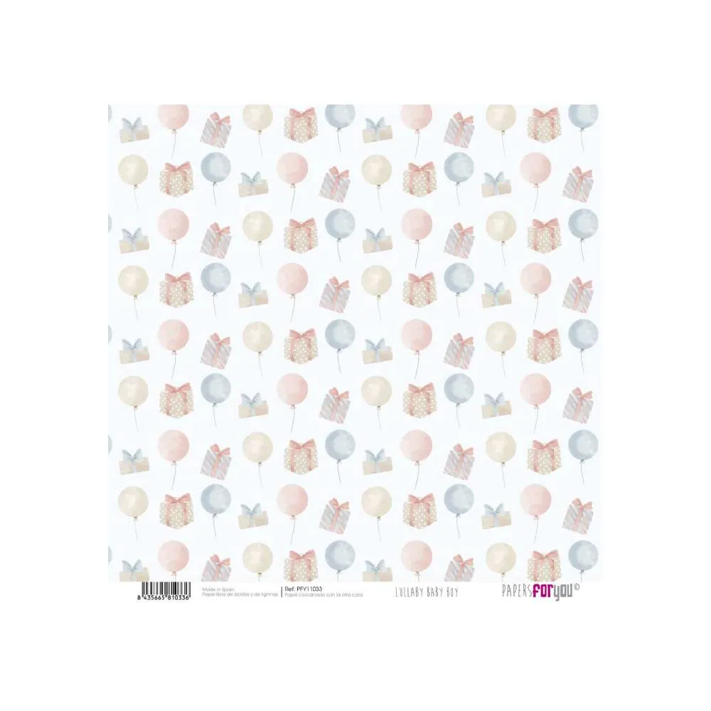 Set 24 Papeles Scrap 15x15cm Lullaby Baby Boy Papers For You
