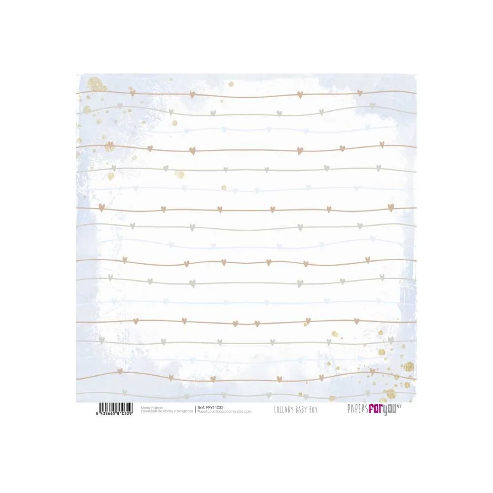 Set 24 Papeles Scrap 15x15cm Lullaby Baby Boy Papers For You